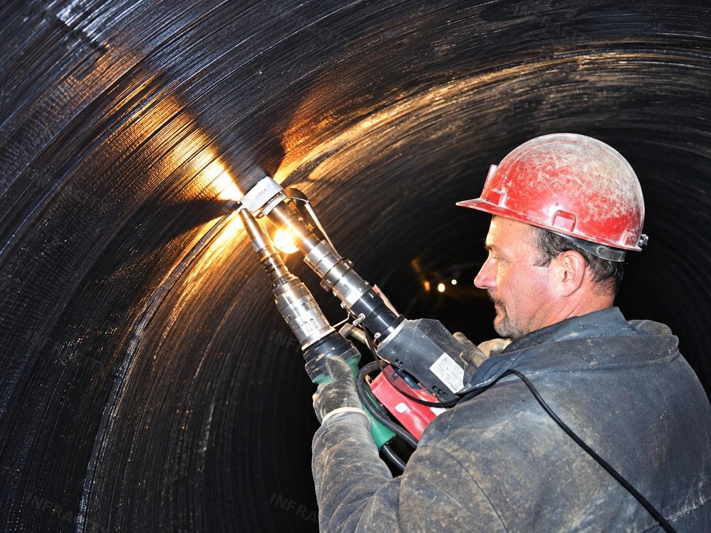 Extrusion welding of spiral-wound pipes