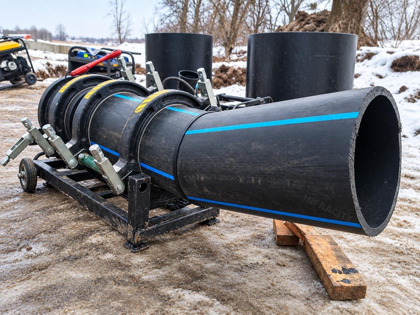 Butt fusion of PE pipe