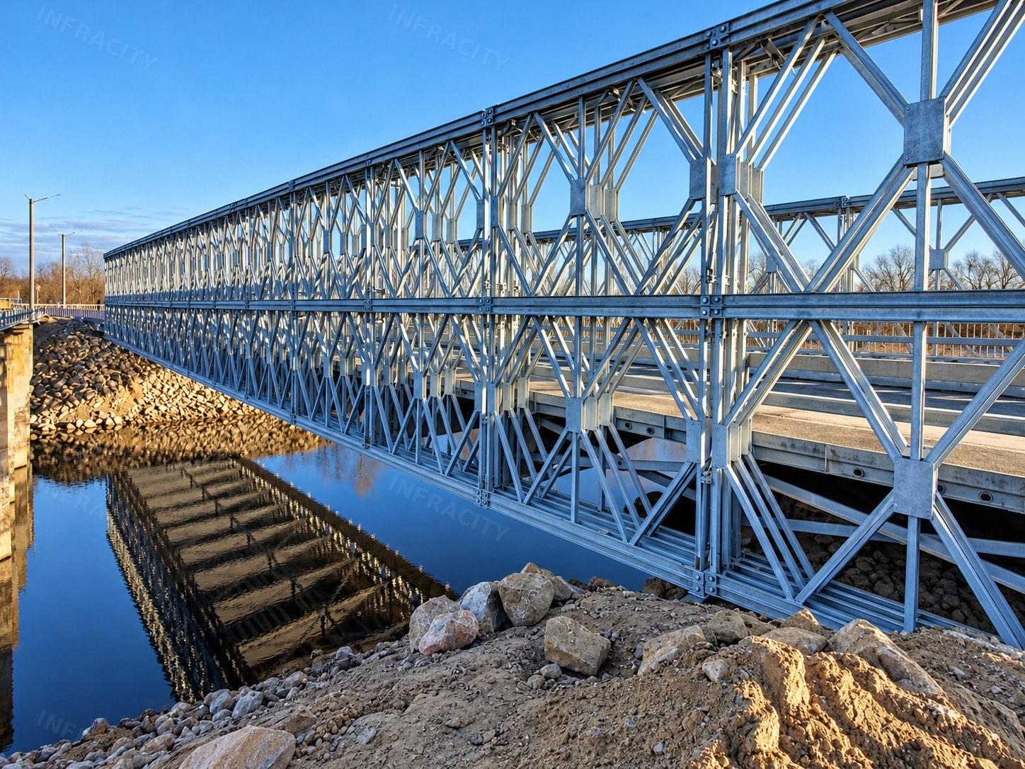 Temporary bridge in Marianske village built by VAIT
