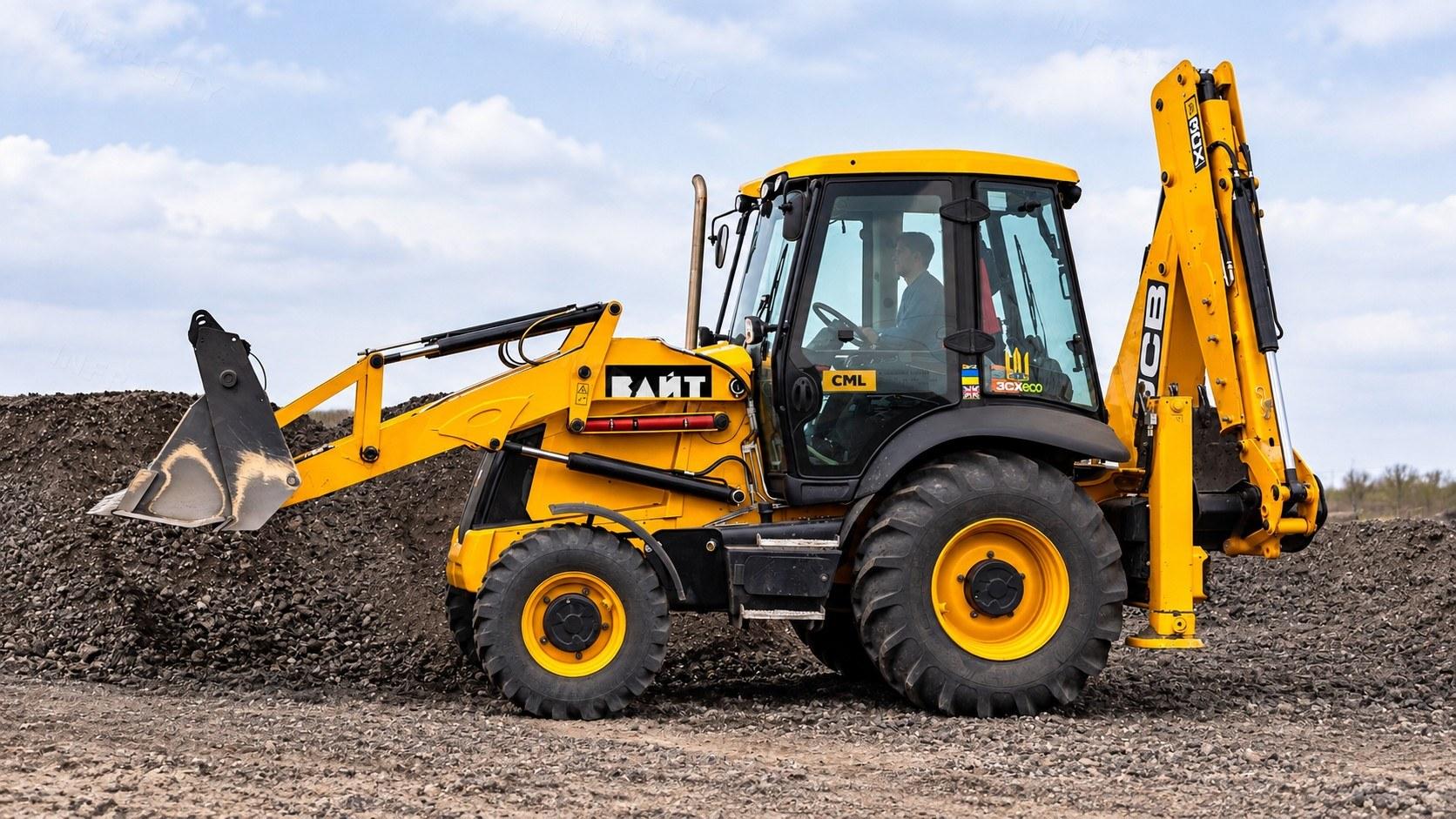 VAIT backhoe loader on site